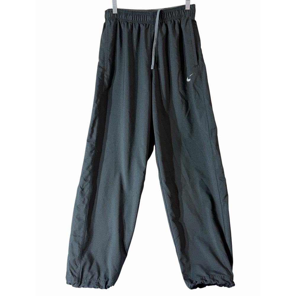 Nike Dri-FIT Pants Mens Medium Black Woven Track Athletic Bungee Hem 688497-451